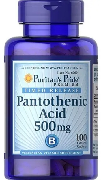 Пантотеновая кислота Puritan's Pride Pantothenic Acid 500 мг капсулы №100