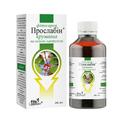Прослабін крушина на основі лактулози фітосироп по 200 мл у флак.