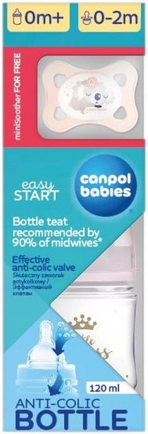 Набір для новонароджених Canpol Babies 0310mix Mini Girl (пляшечка 120 мл + пустушка 0-2 міс)