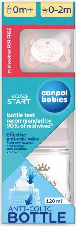 Набір для новонароджених Canpol Babies 0310mix Mini Girl (пляшечка 120 мл + пустушка 0-2 міс)