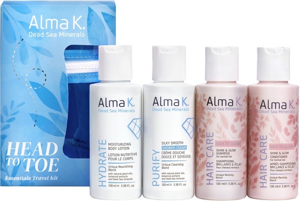 Набор Alma K. Head to Toe Essentials дорожный (шампунь 100 мл + кондиционер 100 мл + гель для душа 100 мл + лосьон для тела 100 мл)