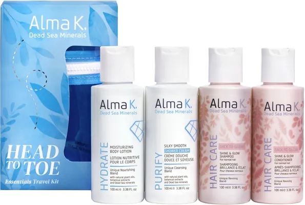 Набір Alma K. Head to Toe Essentials дорожній (шампунь 100 мл + кондиціонер 100 мл + гель для душу 100 мл + лосьйон для тіла 100 мл)