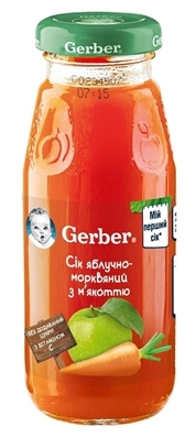 Сок Gerber Яблочно-морковный с мякотью, 175 мл