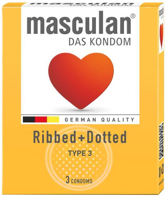 Презервативы Masculan Ribbed+Dotted Тип 3 с кольцами и пупырышками, 3 штук