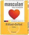 Презервативи Masculan Ribbed+Dotted тип 3 з кільцями та пухирцями, 3 штук