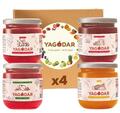 Набор джемов Yagodar красная смородина-груша + малина-апельсин + клюква + ананас, 4 шт х 210 г