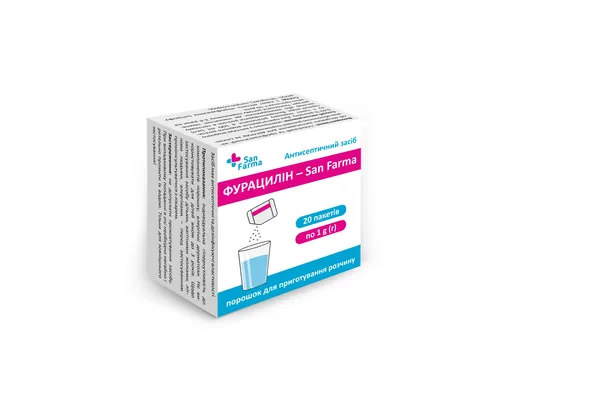 Фурацилін San Farma порошок косметичний по 1 г №20  у саше