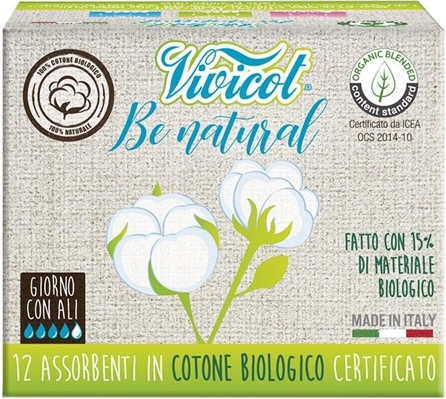 Прокладки Vivicot Be Natural гипоаллергенные, для умеренных выделений, 14 шт