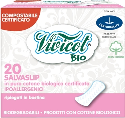 Прокладки ежедневные Vivicot Bio гипоаллергенные, 20 штук