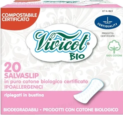 Прокладки щоденні Vivicot Bio гіпоалергенні, 20 штук