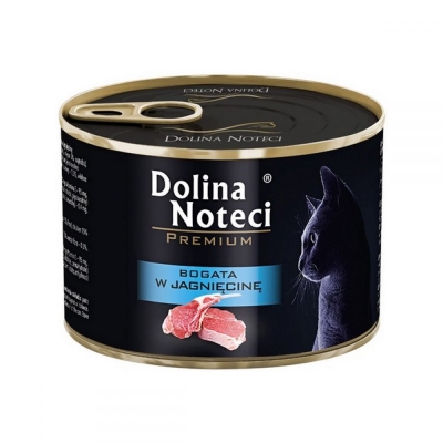 Консерва для котів Dolina Noteci Premium Cat м'ясні шматочки з ягням в соусі, 185 г