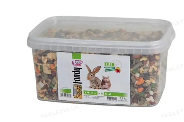 Корм фруктовий Lolo Pets для кроликів та гризунів, у відрі, 2 кг
