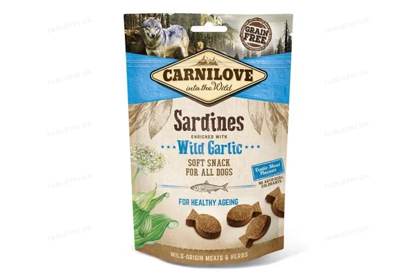 Ласощі для собак Carnilove Semi Moist з сардиною та черемшою, 200 г