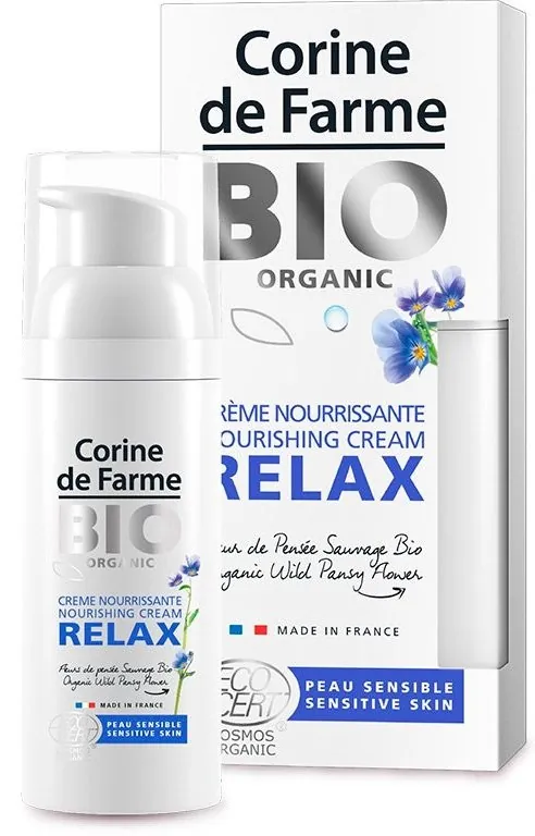 Крем для обличчя Corine De Farme Bio Organic Relax фіалка живильний, 50 мл