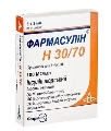 Фармасулин H 30/70 суспензия д/ин. 100 МЕ/мл по 3 мл №5 в картр.