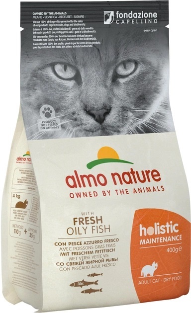 Корм сухой Almo Nature Holistic Cat для стерилизованных кошек со свежей жирной рыбой, 400 г