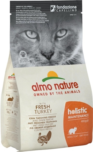 Корм сухой Almo Nature Holistic Cat для стерилизованных кошек со свежей индейкой, 400 г