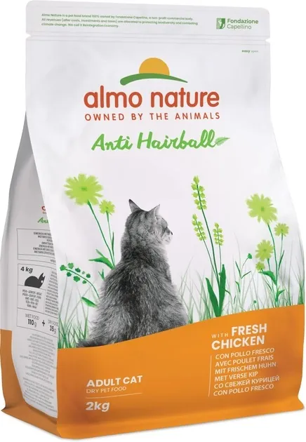 Корм сухий Almo Nature Holistic Cat для виведення шерсті у дорослих котів зі свіжою куркою, 2 кг