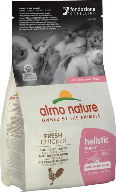 Корм сухий Almo Nature Holistic Dog XS-S  для цуценят маленьких порід зі свіжою куркою, 400 г