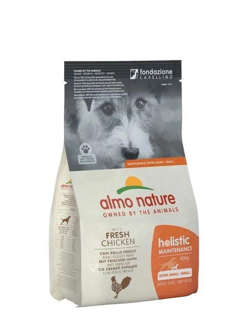 Корм сухой Almo Nature Holistic Dog Extra Small & Small для взрослых собак маленьких пород со свежей курицей, 400 г