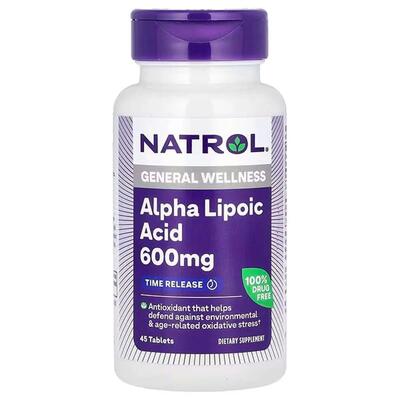 Альфа-липоевая кислота Natrol Alpha Lipoic Acid 600 мг, 45 таблеток