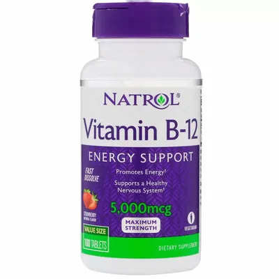 Вітамін В12 Natrol Vitamin B-12 5000 мкг, 100 таблеток