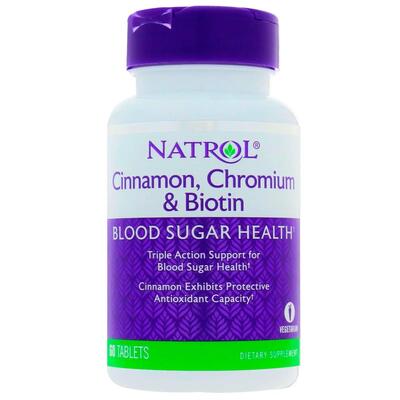 Корица Биотин Хром Natrol Cinnamon Biotin Chromium, 60 таблеток
