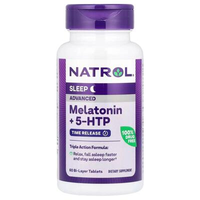 Мелатонин + 5 НТР Natrol Melatonin + 5-HTP, 60 таблеток