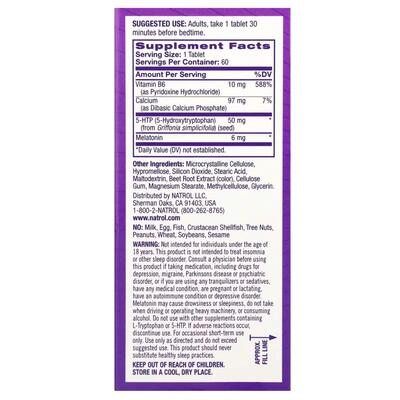 Мелатонин + 5 НТР Natrol Melatonin + 5-HTP, 60 таблеток