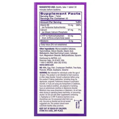 Мелатонін + 5 НТР Natrol Melatonin + 5-HTP, 60 таблеток
