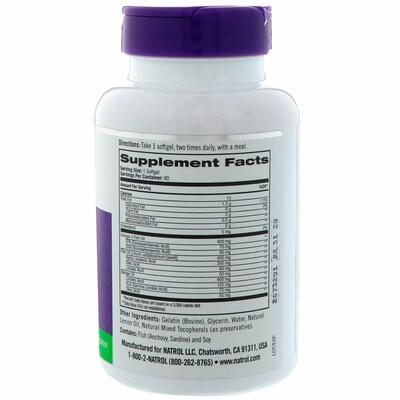 Омега 3-6-9 Natrol Omega 3-6-9 Complex с лимонным вкусом, 1200 мг, 90 капсул