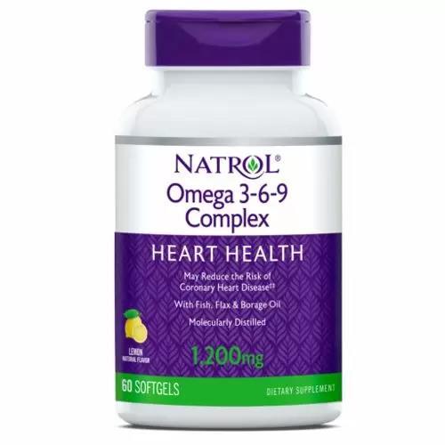 Омега 3-6-9 Natrol Omega 3-6-9 Complex с лимонным вкусом, 1200 мг, 60 капсул