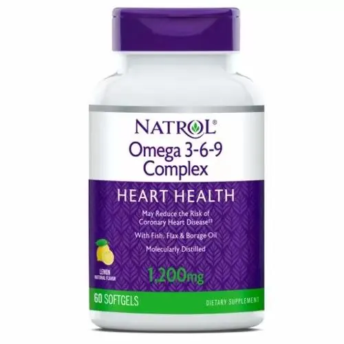 Омега 3-6-9 Natrol Omega 3-6-9 Complex з лимонним смаком, 1200 мг, 60 капсул