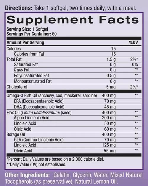 Омега 3-6-9 Natrol Omega 3-6-9 Complex с лимонным вкусом, 1200 мг, 60 капсул