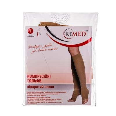 Гольфы компрессионные ReMed K101 открытый носок, укороченный, класс компрессии 1, цвет бежевый, размер XL