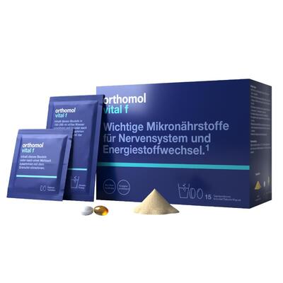 Витаминно-минеральный комплекс Ортомол Vital F для женщин гранулы со вкусом апельсина - капсулы - таблетки, курс 15 дней