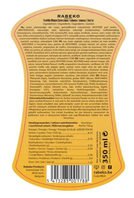 Соус Rabeko Sauce Zero Truffle Mayo низькокалорійний, без цукру, трюфельний майонез, 350 мл
