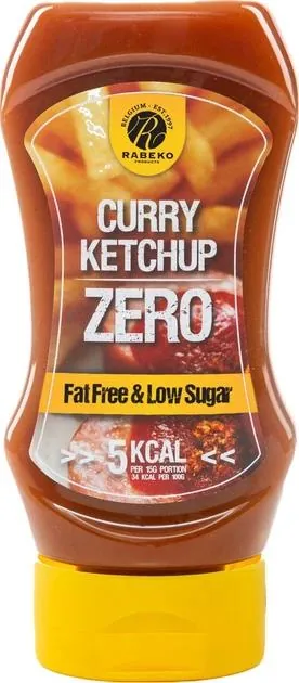 Соус Rabeko Sauce Zero Curry Ketchup низькокалорійний, без жирів, гострий кетчуп, 350 мл