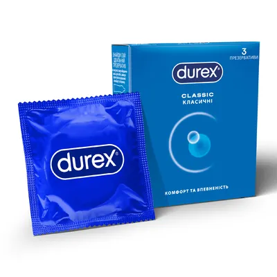 Презервативи латексні Durex Classic класичні, 3 штуки