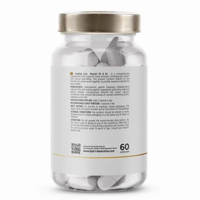 Вітамін Д3 та K2 Sport Generation Vitamin D3 & K2, 60 капсул