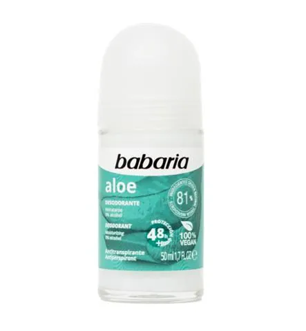 Дезодорант-антиперспірант кульковий Babaria Aloe 48h з алое вера, 50 мл