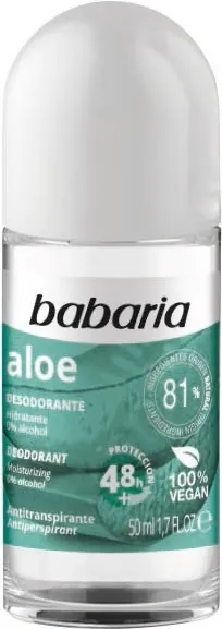 Дезодорант-антиперспірант кульковий Babaria Aloe 48h з алое вера, 50 мл