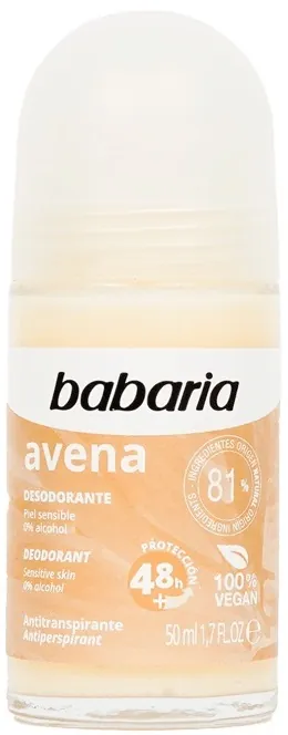 Дезодорант-антиперспірант кульковий Babaria Avena 48h з екстрактом вівса, 50 мл