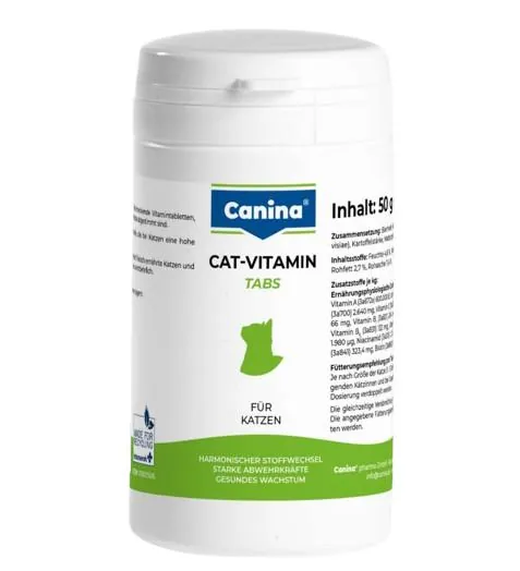 Вітамінний комплекс для котів Canina Cat-Vitamin Tabs, 50 г 100 таблеток