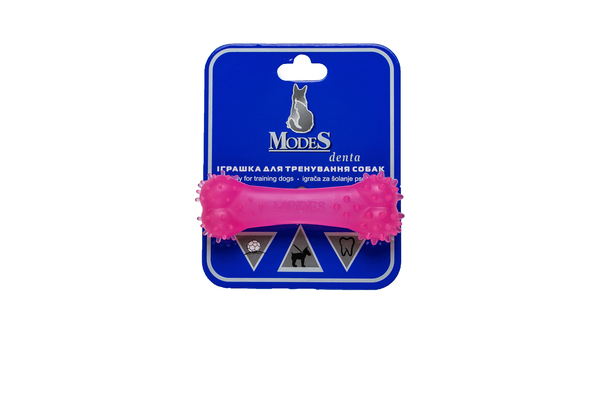 Игрушка для собак ModeS Кость Дента розовая, XS-8 см