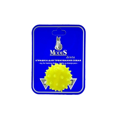Игрушка для собак ModeS Мяч Мина Дента желтый, XS-4 см
