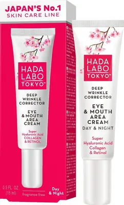 Крем для шкіри навколо очей та рота Hada Labo Tokyo Red проти зморшок денний, 15 мл