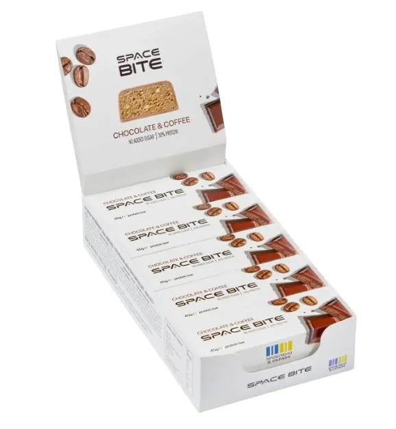 Батончик протеїновий Space Bite Protein Bar 30% протеїну шоколад та кава, 10 штук по 45 г