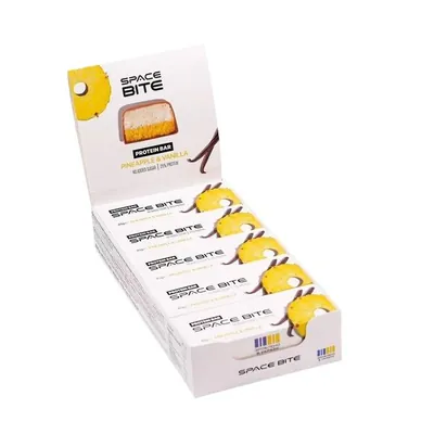 Батончик протеїновий Space Bite Protein Bar 25% протеїну ананас та ваніль, 10 штук по 45 г