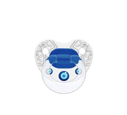 Пустушка силіконова Wee Baby Evil Eye 265 №1 ортодонтична з оберегом від пристріту 0-6 місяців, 1 шт